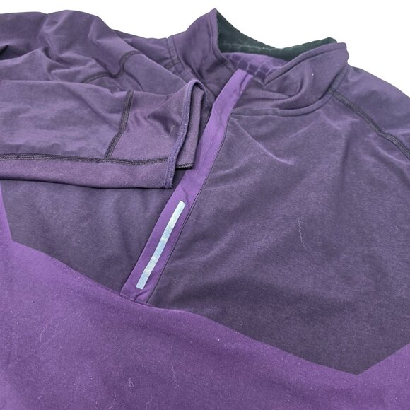Nike Dri-Fit Running 1/2 Zip Pull Over Track Jacket Large Women's Lined Purple‎ - Picture 3 of 6